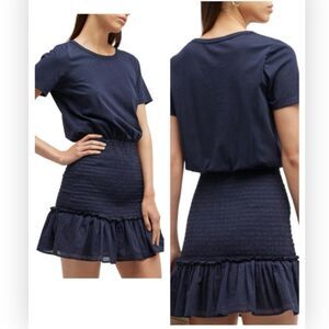 Veronica Beard Navy Blue Aberdeen Cotton Dress Size XL NWT $328